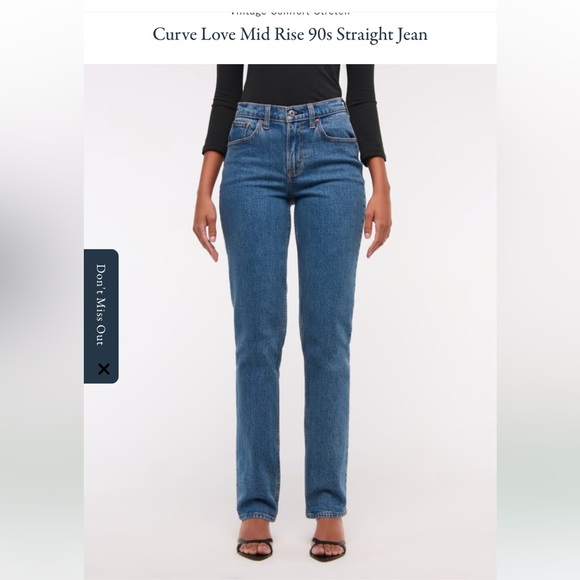 Abercrombie & Fitch Denim - Abercrombie & Fitch Curve Love Mid Rise 90s Straight Jeans — Size 29/8 Short